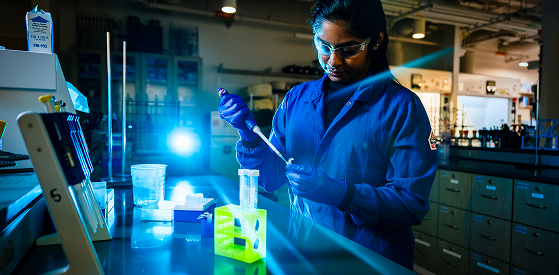 A researcher working in a laboratory.